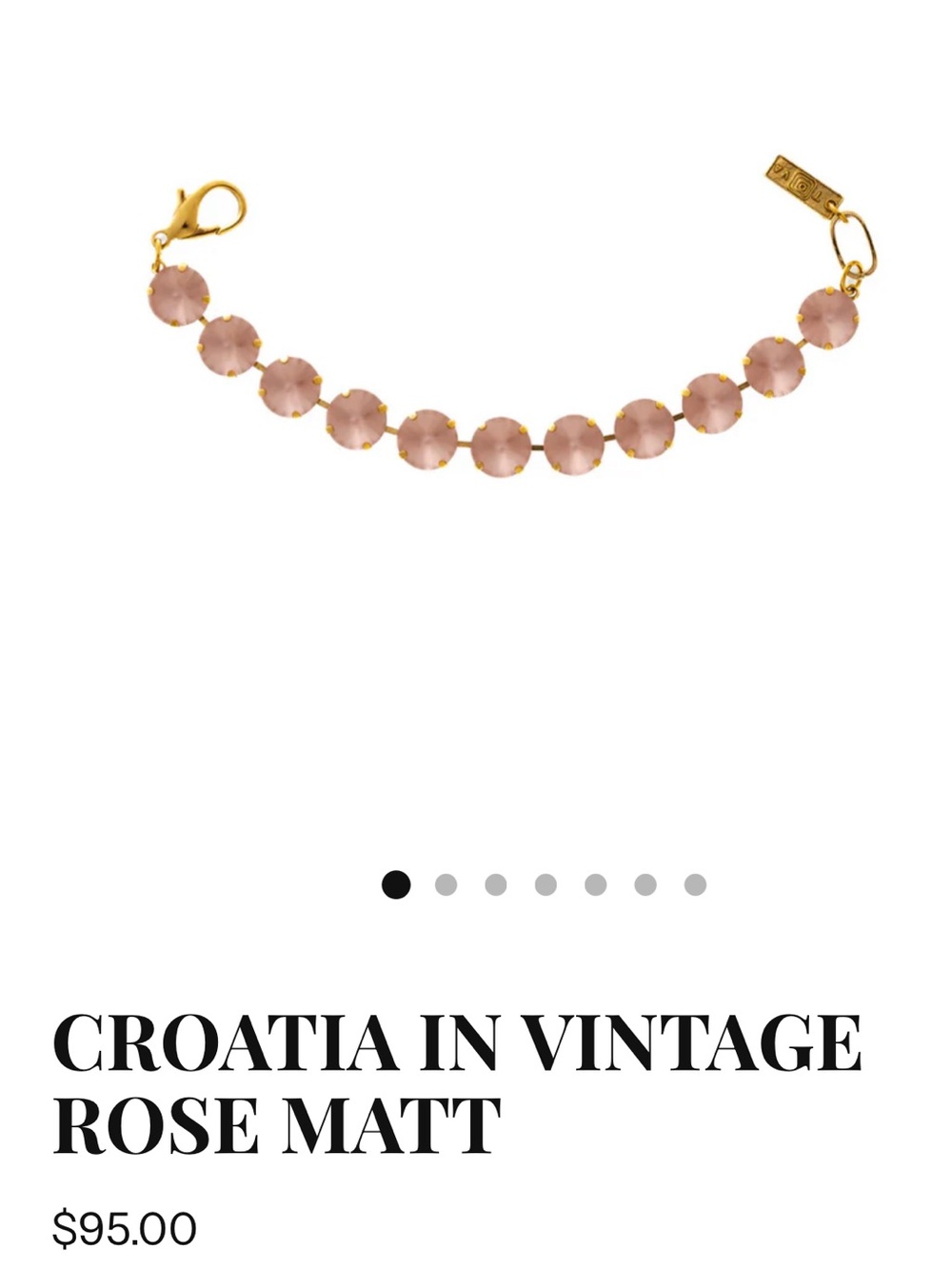 TOVA Croatia Bracelet with Vintage Rose Matte Stones